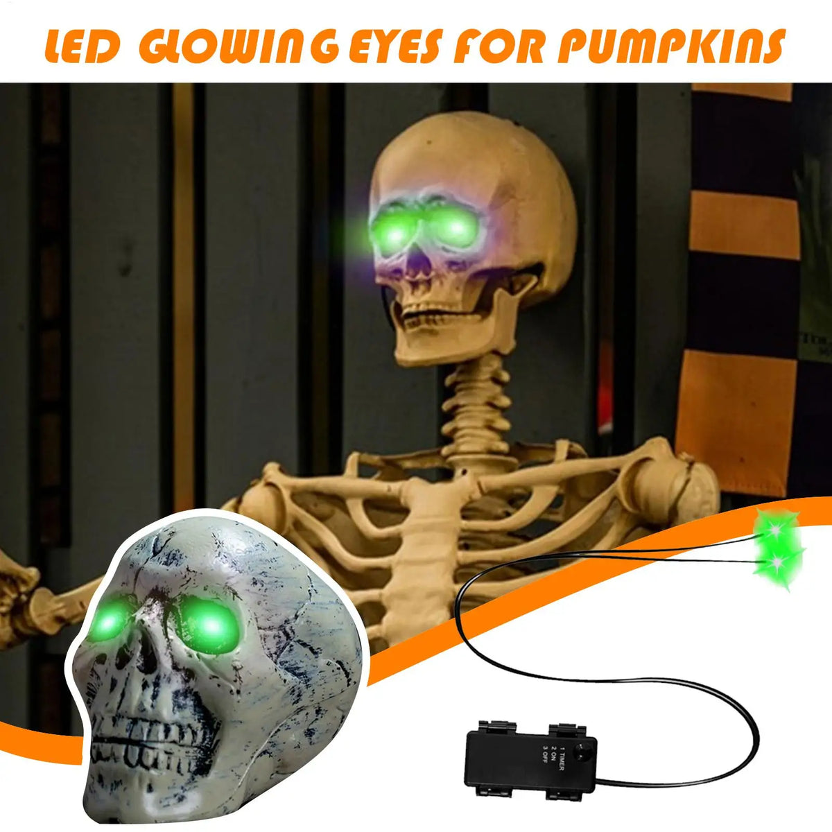 JupiGlow LED Glowing Eyes Halloween Prop with Timer
