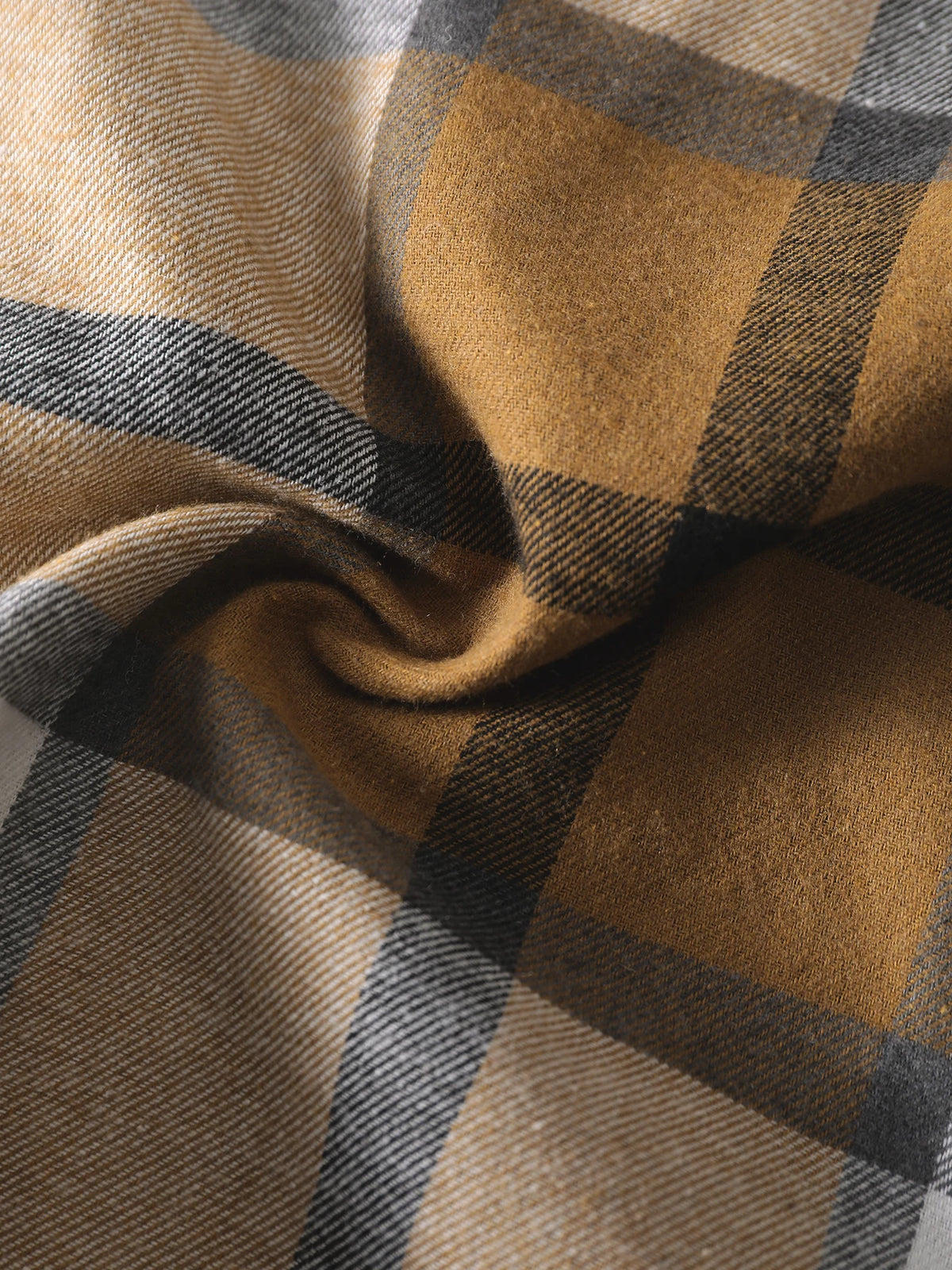 Vintage Caramel Plaid Flannel Shirt, Perfect for Autumn Aesthetic Outfits