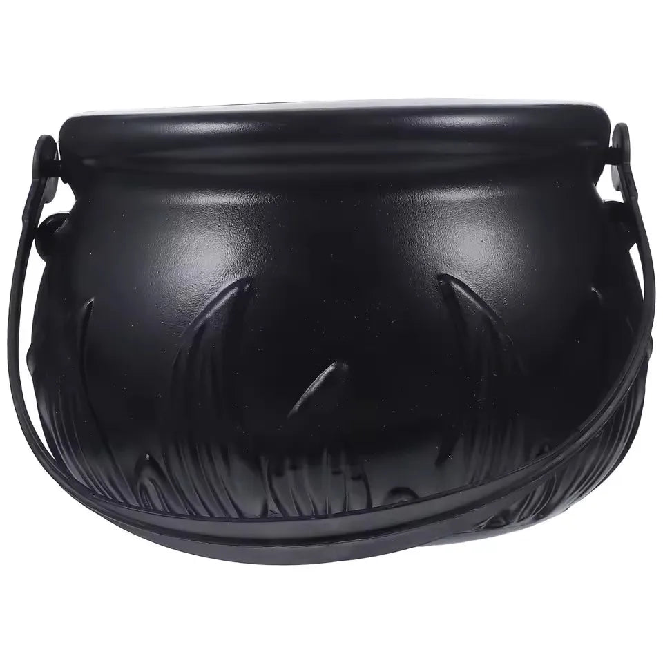 JupiGlow Black Plastic Witch Cauldron Candy Bucket