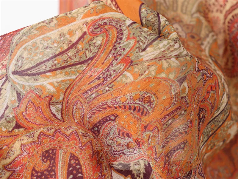Women's Dress Summer 2026 New Style Paisley Print A-Line Loose Midi Skirt Vacation Style Fashionable