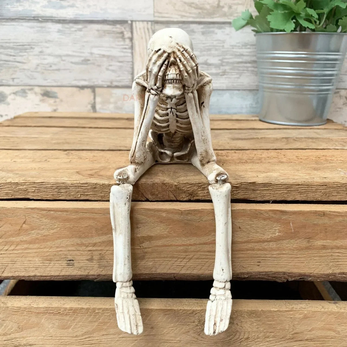 Halloween Skull Decoration Resin Skeleton Ornaments Halloween Outdoor Party Courtyard Decoration Props Pastoral Style Skull