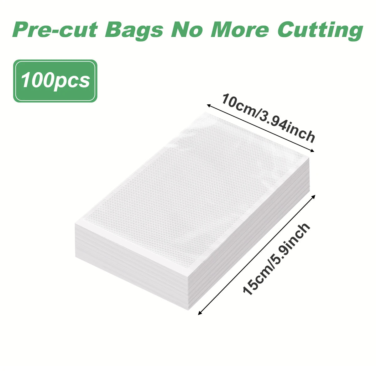 100pcs Vacuum Sealer Bags for Food Saver, Seal a Meal, Grade, Heavy Duty, Great for Vac Storage, Meal Prep or Sous Vide