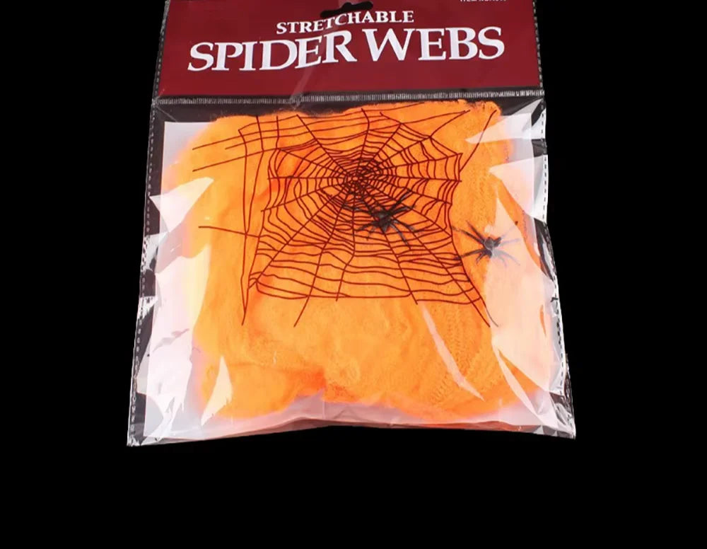 Halloween Decoration Spider Web,Artificial Cobweb,Stretchy Cobweb With Spider,Horror Gothic Haunted House Home Decor