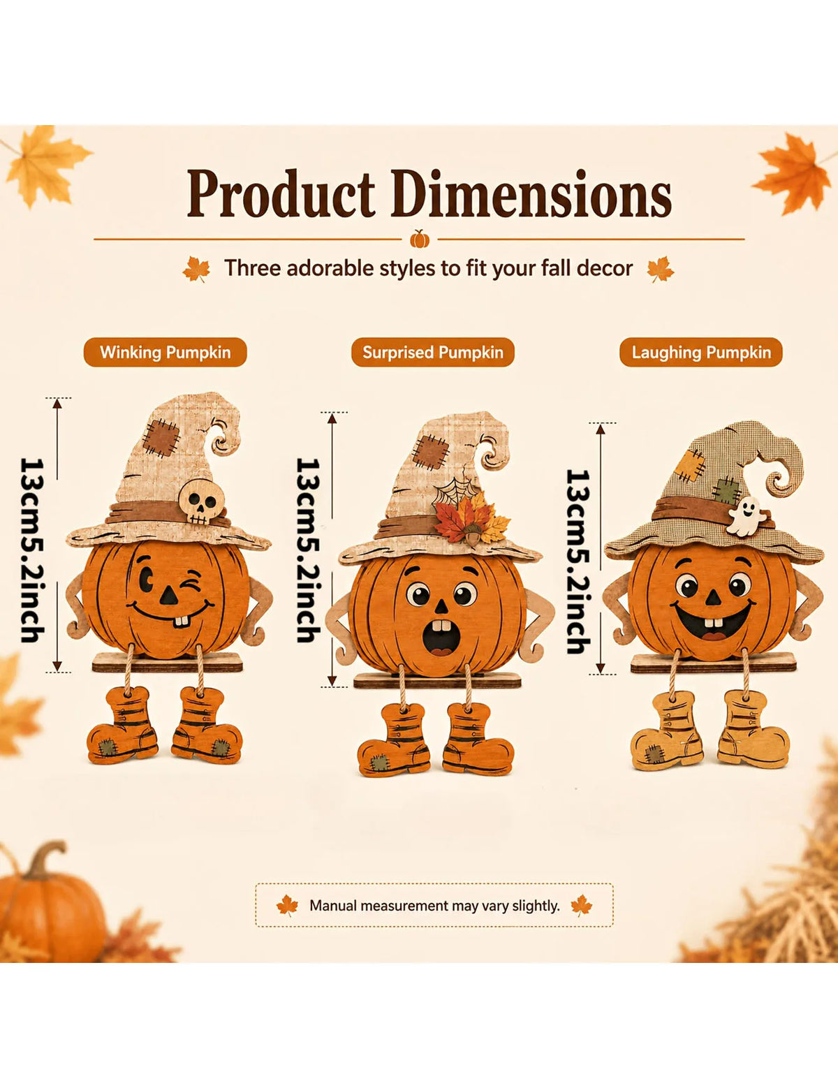 Autumn wooden wall decoration, harvest pumpkins, maple leaves, Halloween home decoration, decorative signs and plaques