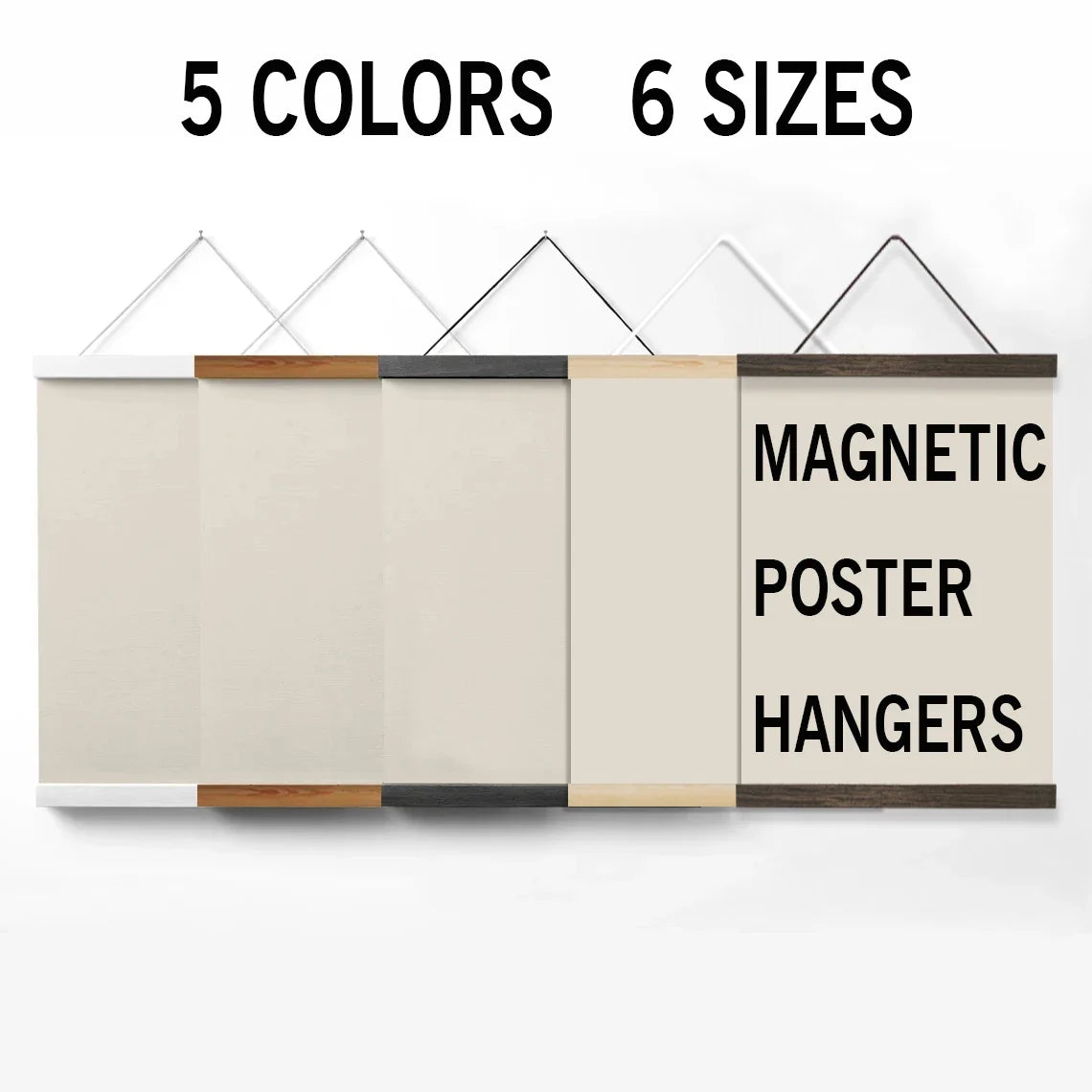 Magnetic Wooden Poster Hanger Frame, Strong-Magnet Wall Display for Canvas, Posters and Prints, 21cm to 50cm - product view 6