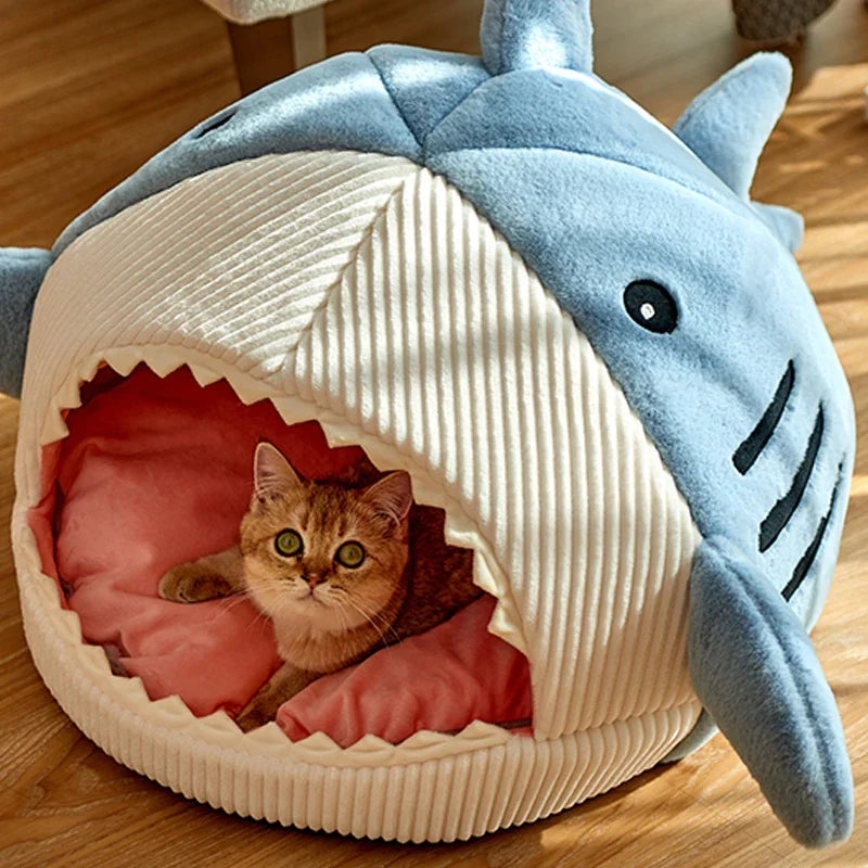 Enclosed Warm Cat Bed, 100% Cotton Cave Cushion with Heating Feature, Non-Slip Base, Multiple Sizes for Kittens and Cats - product view 6