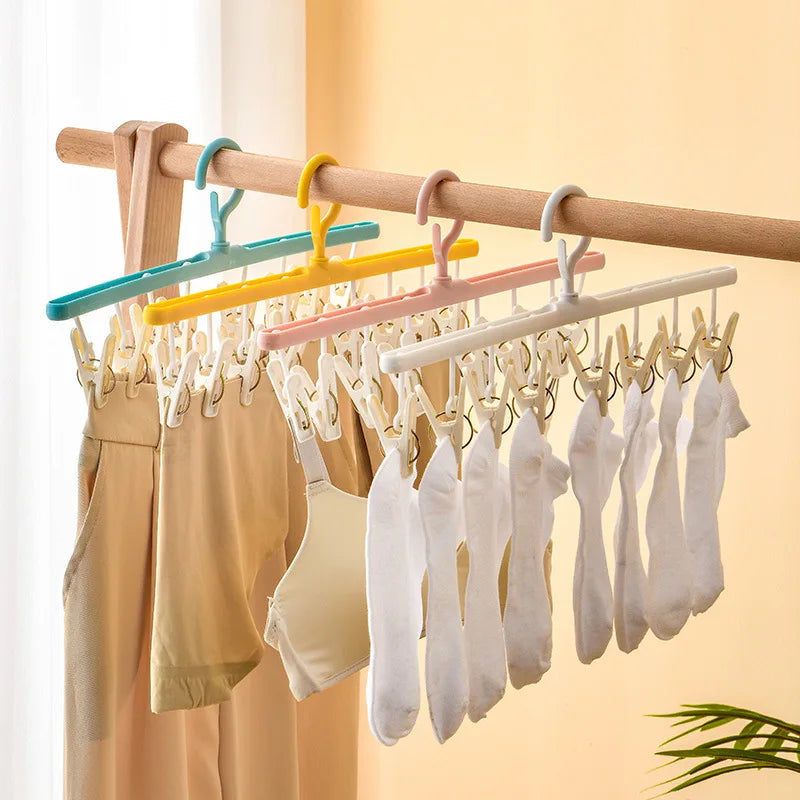 Hanging Clothes Drying Rack with Clips, Reusable Multi-Use PP Rack for Socks and Small Laundry, 1, 2, 4 or 10 Bars - product view 6