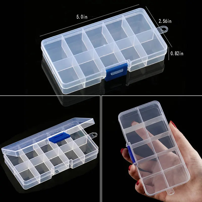 Ornament Storage Box, Clear Lockable Plastic Case with Adjustable Compartments for Jewelry, Beads, Crafts and Small Parts - product view 6