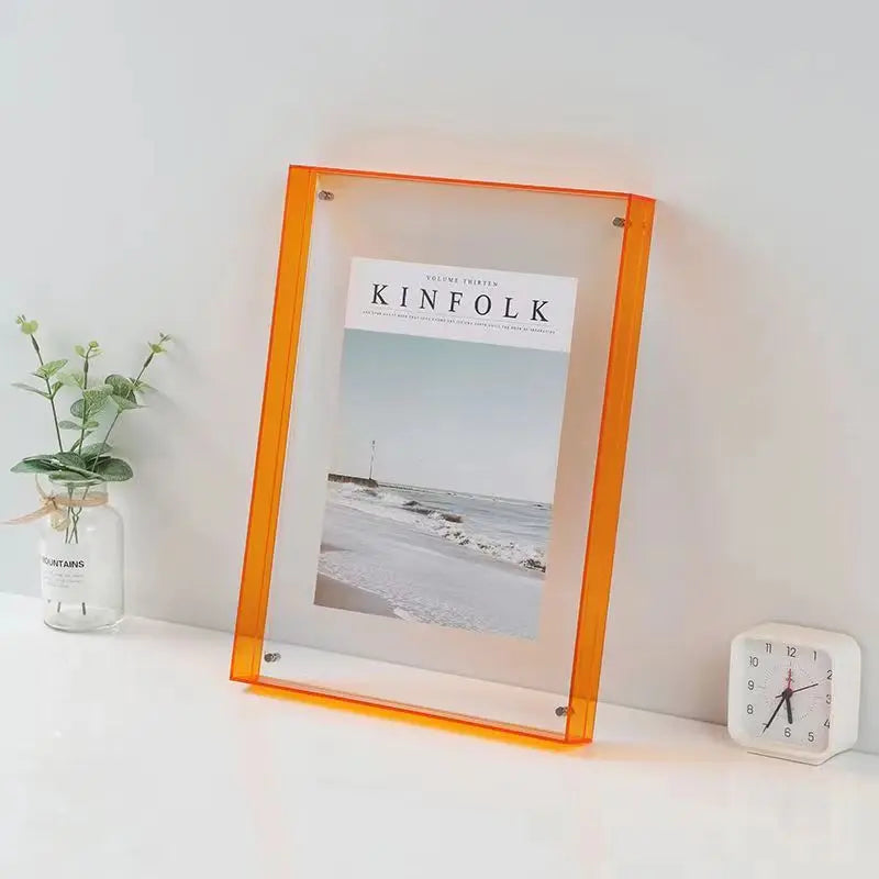 Acrylic Floating Frame, Colorful Rectangle Photo Display, Blank Poster Frame in 7 Sizes - product view 6