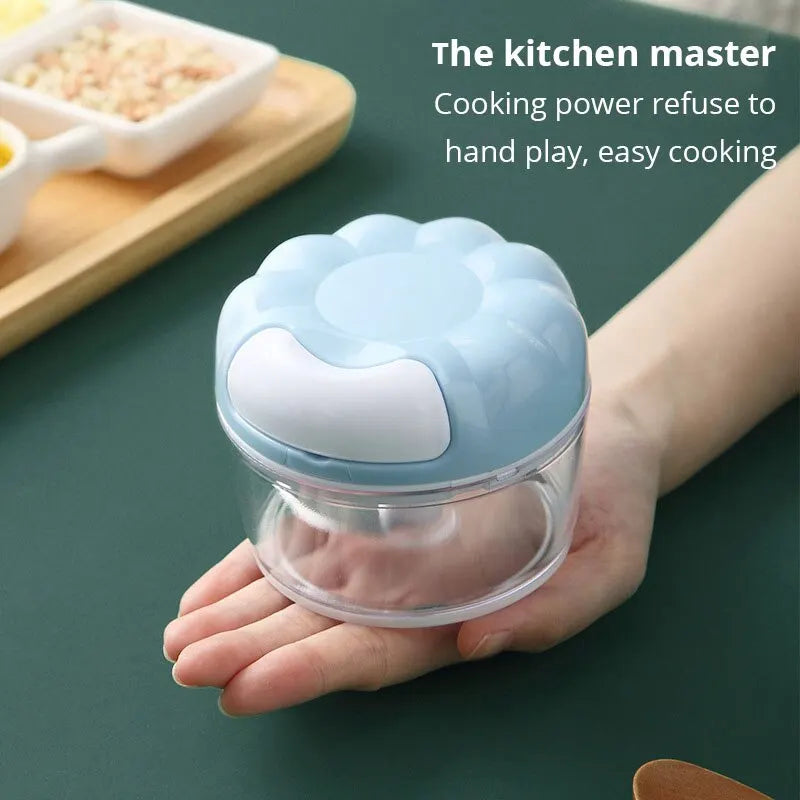 Manual Garlic Masher and Pull Chopper, Stainless Steel Blade, 160 g, Blue or Pink, 8.5 x 7 cm Kitchen Tool - product view 6