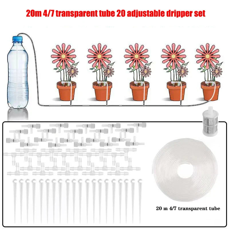 Garden Drip Irrigation Kit with Regulating Valve and 4/7mm Hose Options, 3–20m for Potted Plants and Greenhouses - product view 6