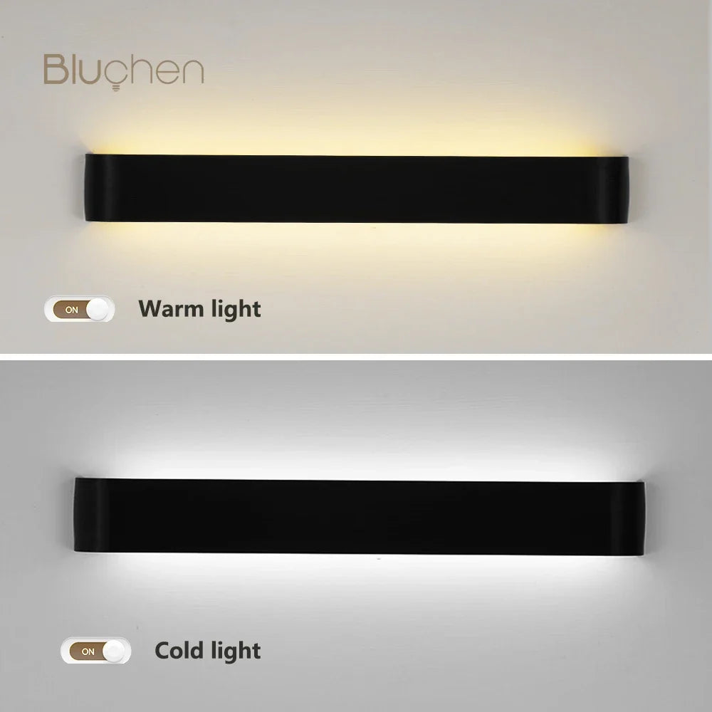 Modern LED Wall Sconce, Aluminum Body, AC 90-260V, Warm or Cool White, Four Lengths for Bedroom and Living Room - product view 6