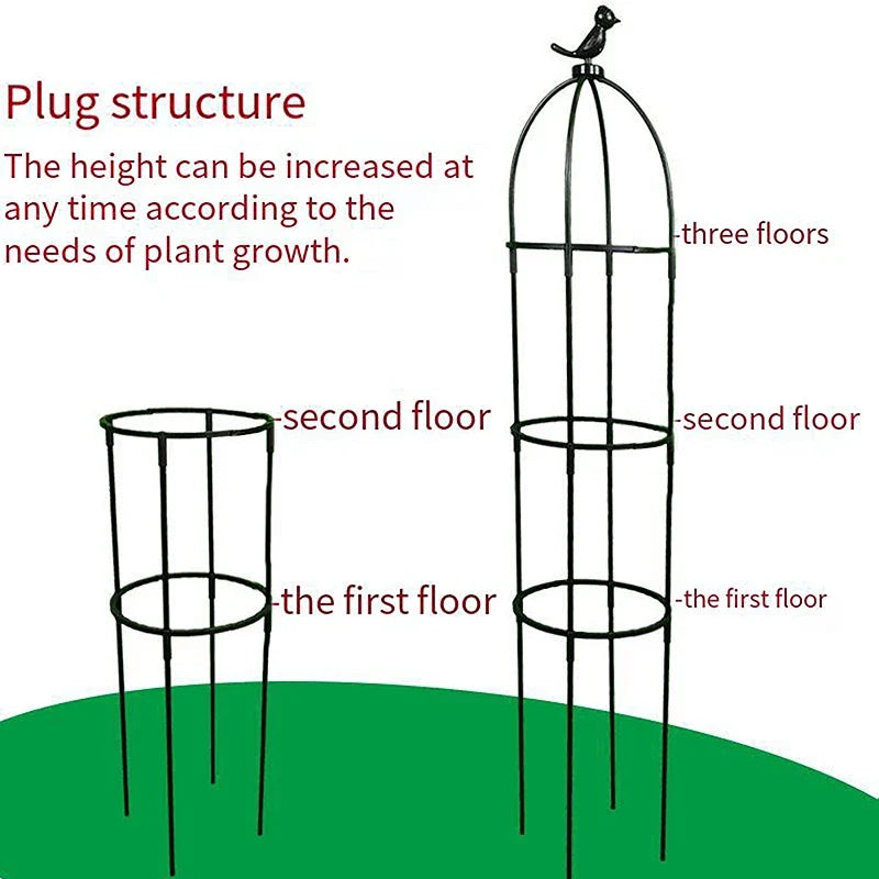 Climbing Plant Trellis Stand, Plastic Garden Support Frame, 2- or 3-Floor Options in Black or White for Vines and Potted Plants - product view 6