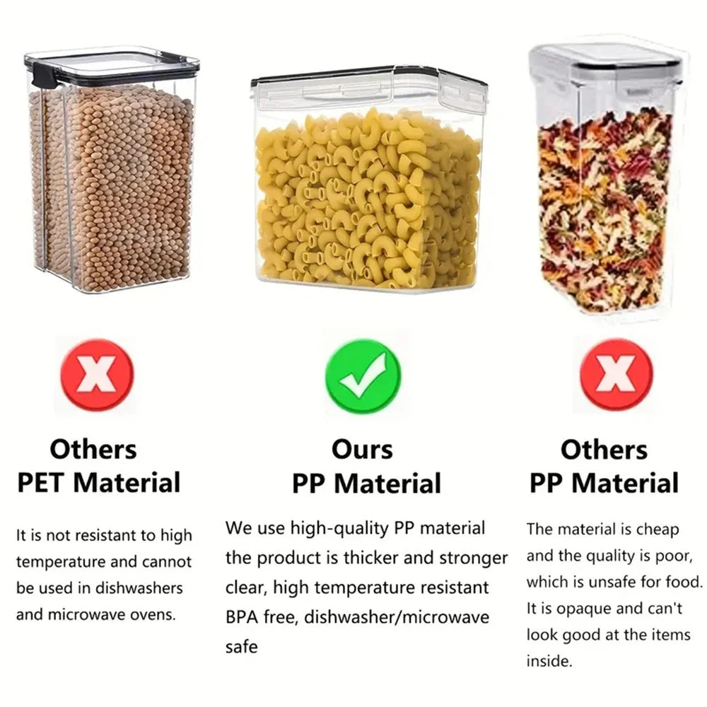 7-Piece Airtight Food Storage Container Set, BPA-Free Plastic Kitchen Organizers with Stickers and Pen - product view 6