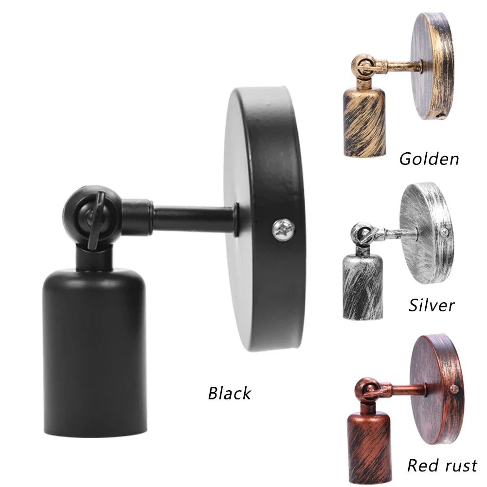 Retro E27 Wall Sconce, Iron Lamp Holder, 90–260V, Assembly Required, Black or Brown for Bedroom, Corridor and Café - product view 6