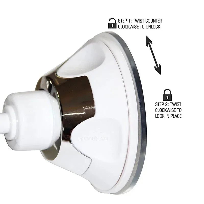 Fogless Bathroom Mirror, 360° Rotation, Locking Suction Cup, 6-Inch Portable Modern Mirror for Shower Shaving and Makeup - product view 6