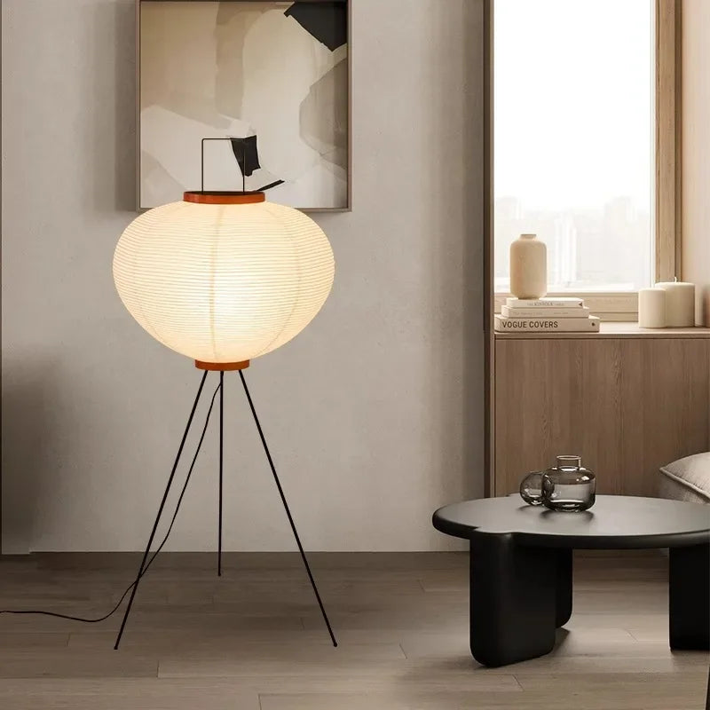 Nordic Rice Paper Floor Lamp, Hand-Knitted Iron C-Shade Standing Light, E27 LED, 123cm Height with Table Lamp Option - product view 6