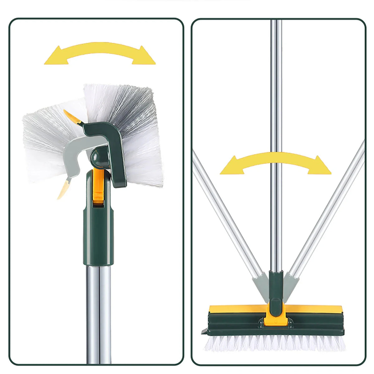 Rotating Crevice Cleaning Brush, Stiff Plastic Bristles, Adjustable Long Handle for Bathroom Floors, Wall Corners and Tile Seams - product view 6