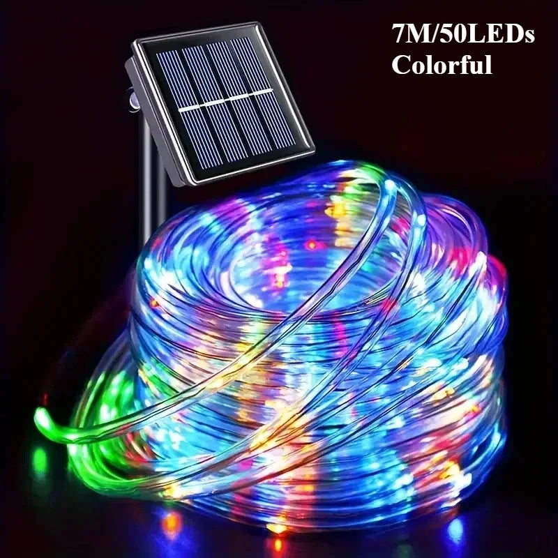 Solar LED String Lights, IP65 Waterproof, 8 Modes, 7 m or 12 m, White Warm White or Colorful Outdoor Fence Lights - product view 6
