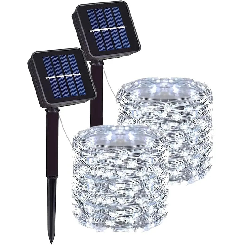 Solar Garden Lights String, IP65 Waterproof LED Wire, 8 Lighting Modes, 50–300 LEDs for Patio, Yard and Trees - product view 6