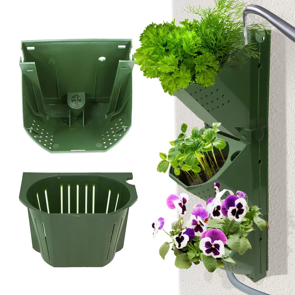 Vertical Wall Planter, PP Hanging Plant Pot with Top-Down Water Flow and 1-Hole or 3-Hole Options for Indoor Outdoor Gardens - product view 6