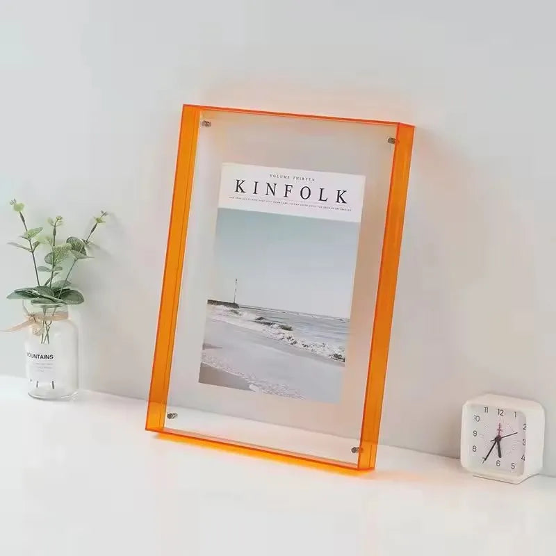 Acrylic Floating Frame, Colorful Rectangle Photo Display, Wall-Mounted Poster Frame in 6 Sizes - product view 6