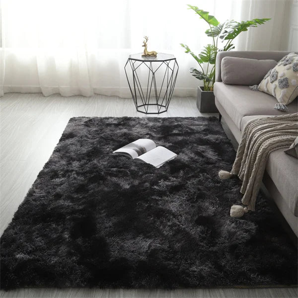 Fluffy Shag Area Rug, Soft 100% Polyester Rectangle Carpet, Anti-Slip Backing, Machine-Made Pastoral Floor Mat for Bedroom - product view 6