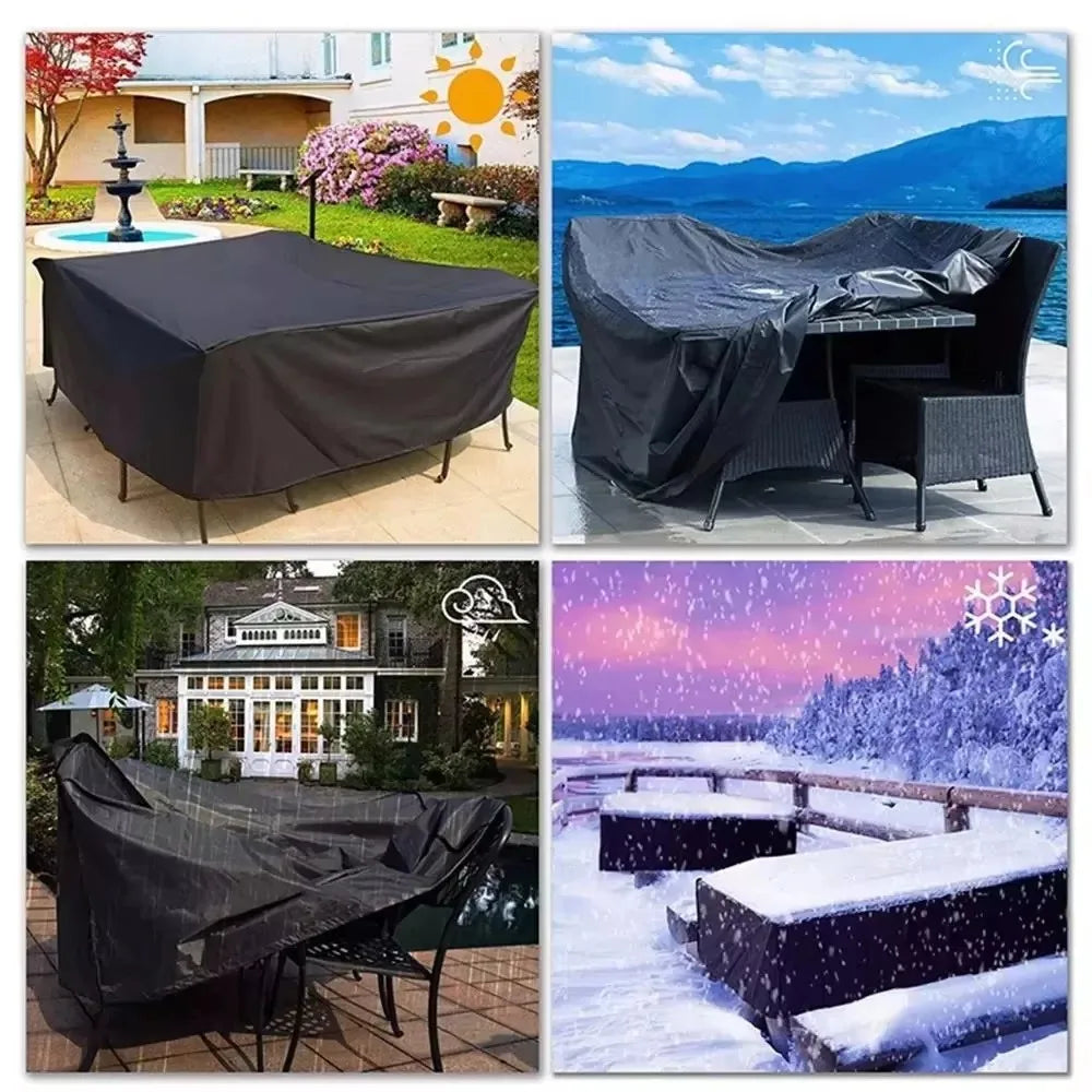 Patio Furniture Cover, Polyester Outdoor Chair, Sofa and Table Protector, Silver or Black, 9 Size Options - product view 6