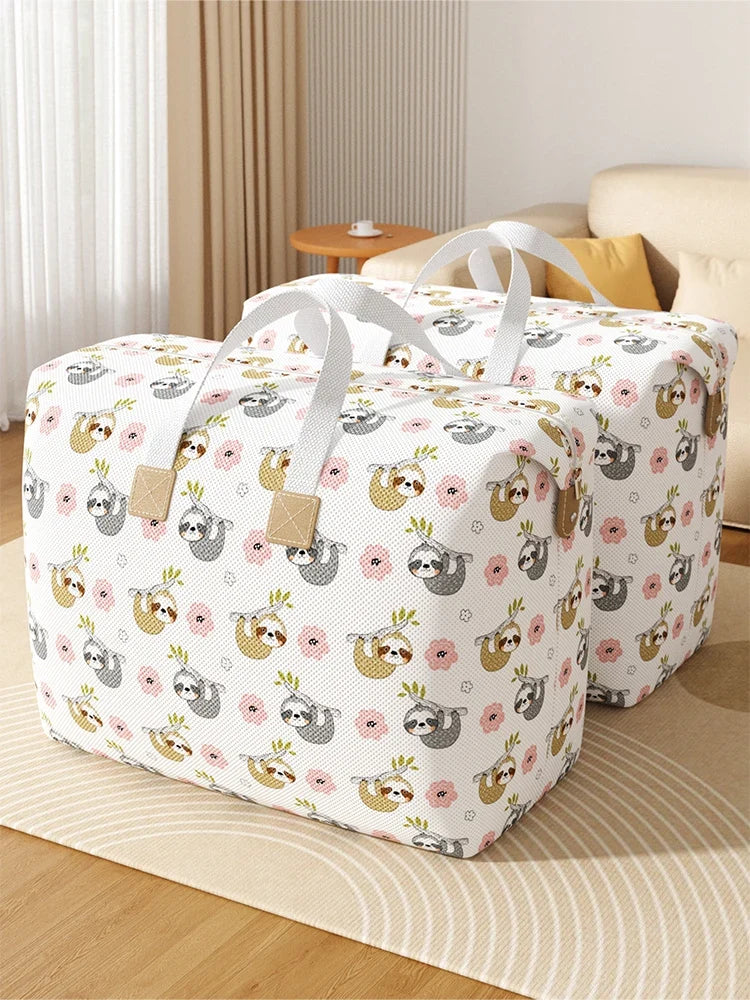 Foldable Quilt Storage Bag, Large-Capacity Polyester Clothing Organizer with Zipper and Reinforced Handle, S–L Options - product view 6