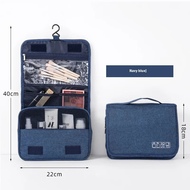 Hanging Toiletry Bag, Foldable Box-Shape Cosmetic Case with Solid Design for Business Trips and Travel Organization - product view 6