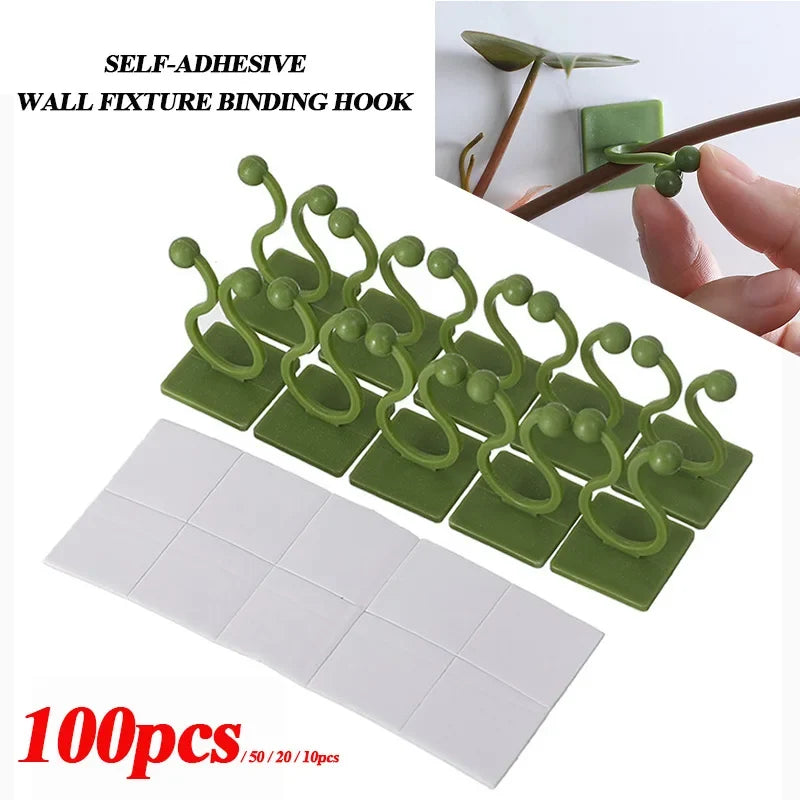 Self-Adhesive Plant Support Clips, Plastic Wall Fixture Hooks for Climbing Vines and Cable Routing, 10 to 100 Pieces - product view 6