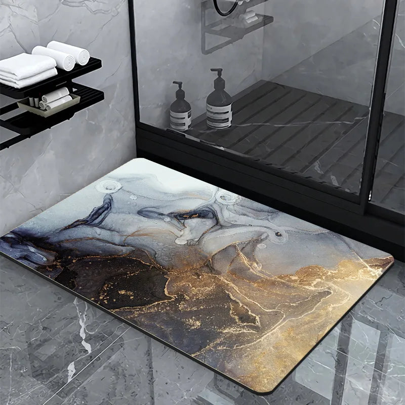 Striped Bathroom Rug Mat, Quick-Dry Absorbent Non-Slip Floor Pad, Machine-Made Modern Style, 40x60cm or 50x80cm - product view 6