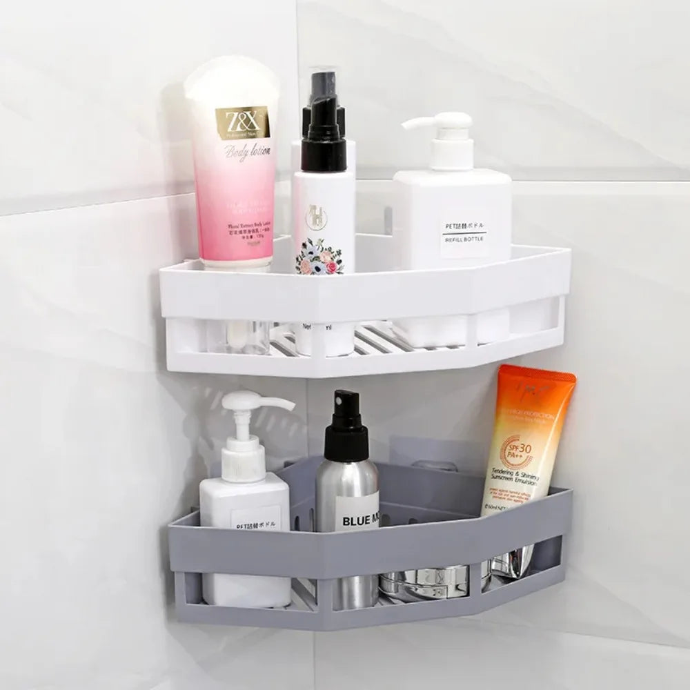 Adhesive Shower Shelf, No-Drill Wall-Mounted Bathroom Caddy in PP, Triangle or Rectangular Options, 27 or 25 cm - product view 6
