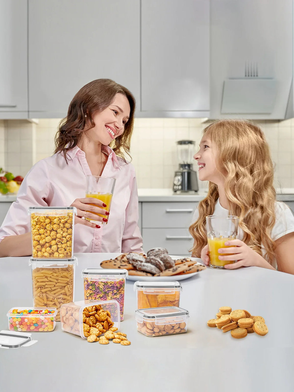 Airtight Cereal Storage Containers with Lids, PP Food Storage Jars for Rice, Pasta, Tea and Nuts, 12- or 24-Piece Sets - product view 6