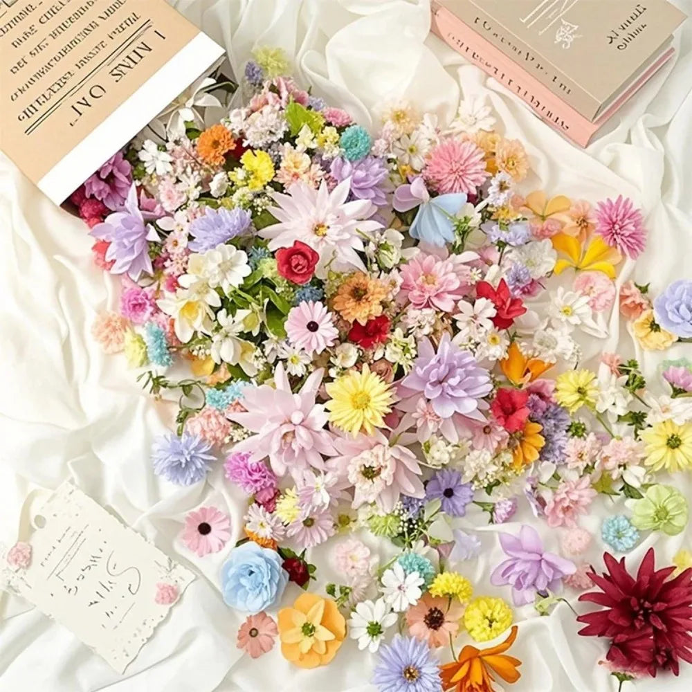 Artificial Silk Flowers, Random Mixed Flower Heads for DIY Crafts, Home Décor, Weddings and Gift Arrangements - product view 6