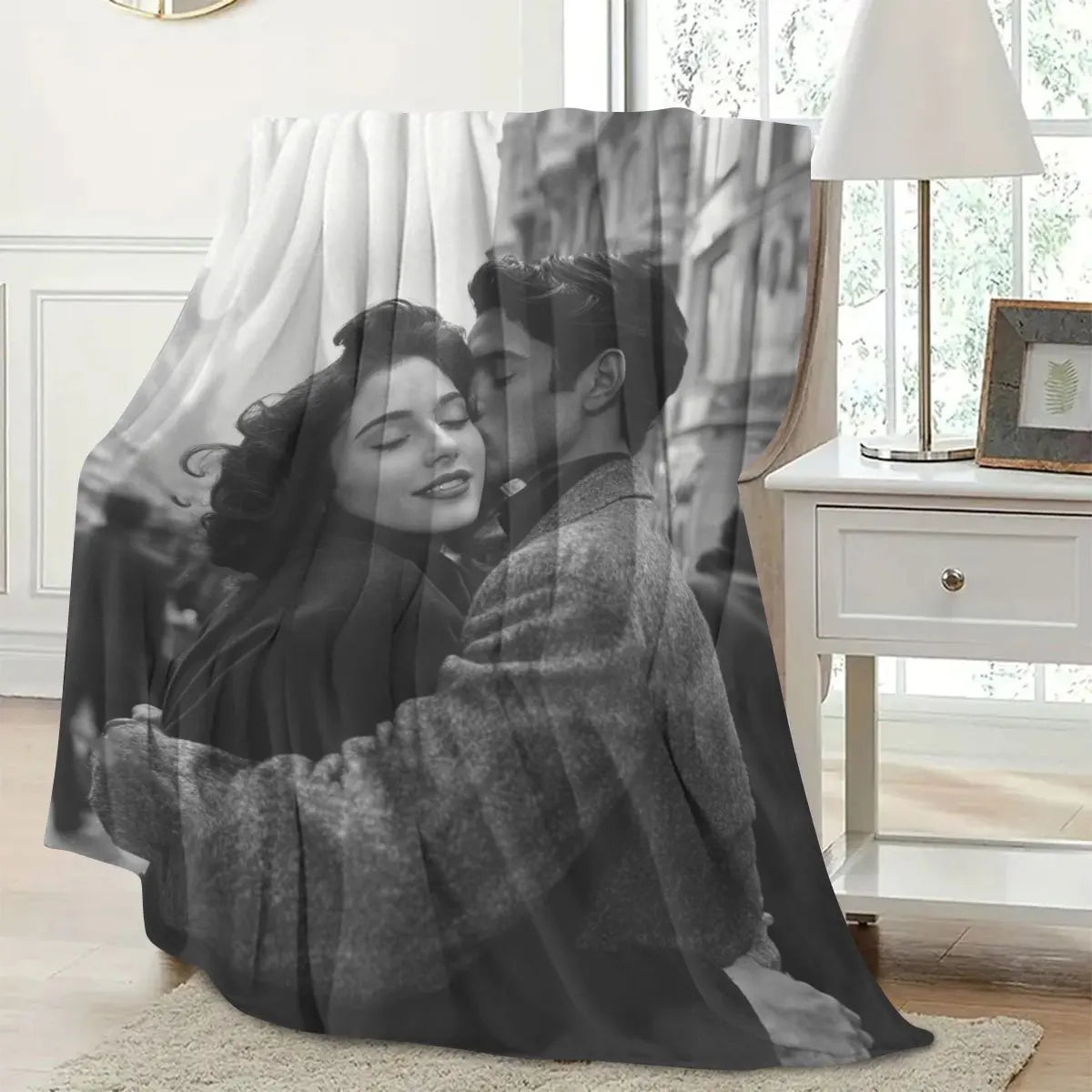 Personalized Photo Travel Blanket, Soft Printed 100% Polyester Throw in 4 Sizes for Sofa, Bed, Car, Picnic and Outdoor Use - product view 6
