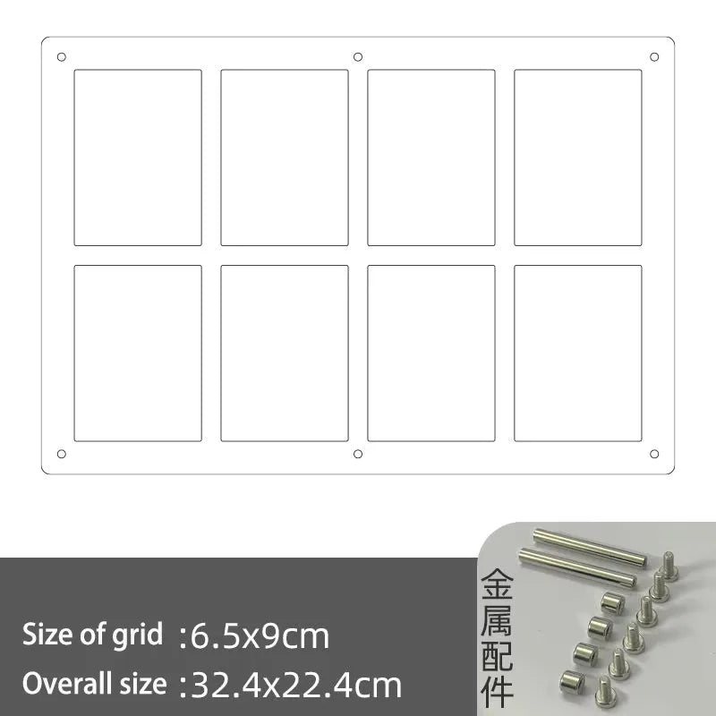 Acrylic Polaroid Floating Frame, Clear Desktop Instax Photo Collage Display with 2, 3, 4, 6, 8, 9 or 12 Grid Options - product view 6