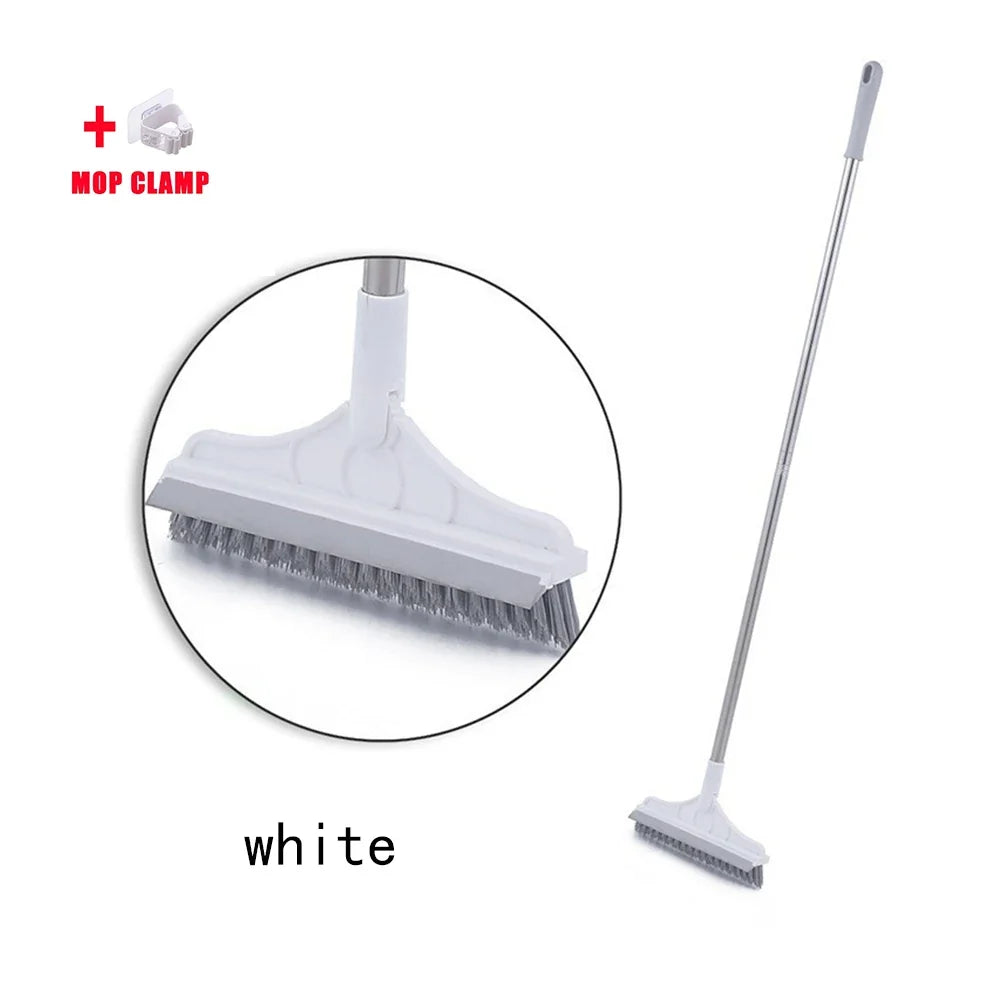 3-in-1 Floor Scrub Brush, 103 cm Long Handle, Rotating Triangular Crevice Cleaner with Water Scraper - product view 6