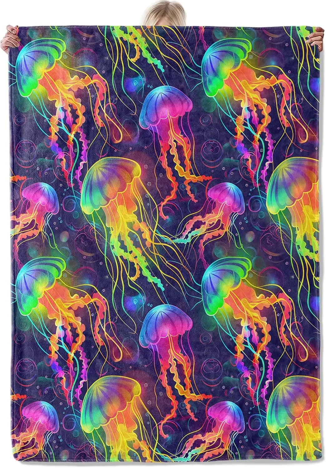 Printed Polyester Throw Blanket, Soft Lightweight Travel Blanket in 7 Sizes for Bed, Sofa, Camping and Cozy Gifting - product view 6
