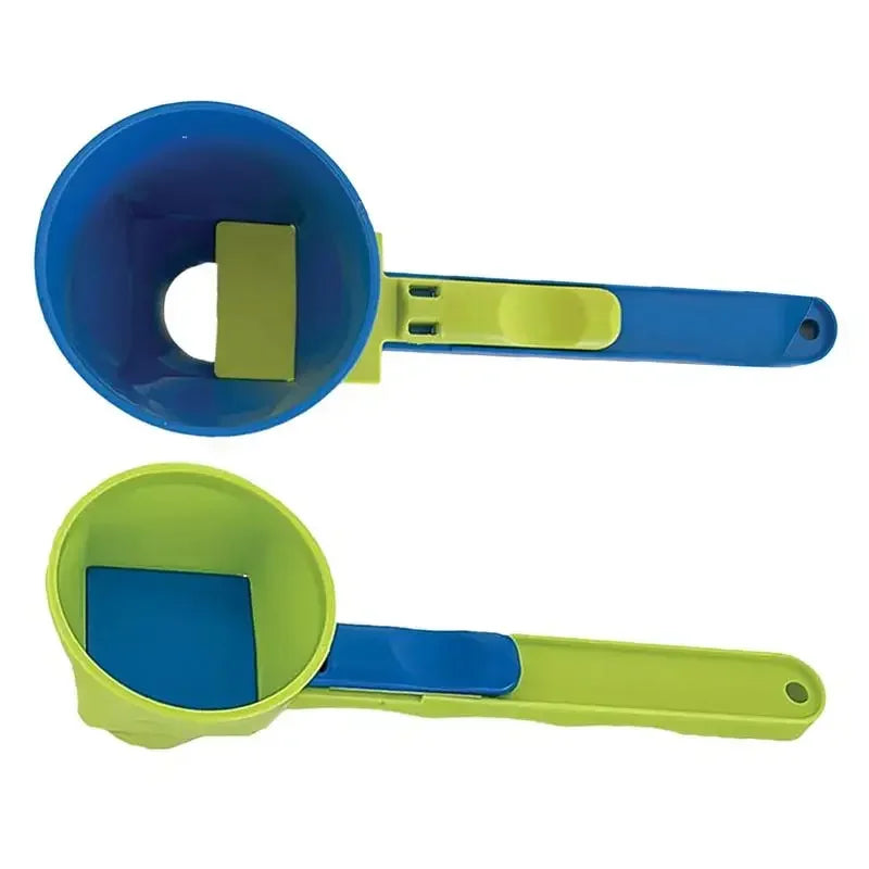 Adjustable Measuring Spoon, Sliding Scoop and Funnel for Protein Powder, Milk Powder and Coffee, PP, Blue or Green - product view 6