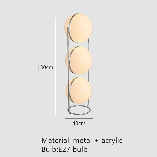 LED Floor Lamp, Acrylic Ball Shade and Iron Body, 11–15W AC E27 Foyer Light with Button Switch and Plug Options - product view 6