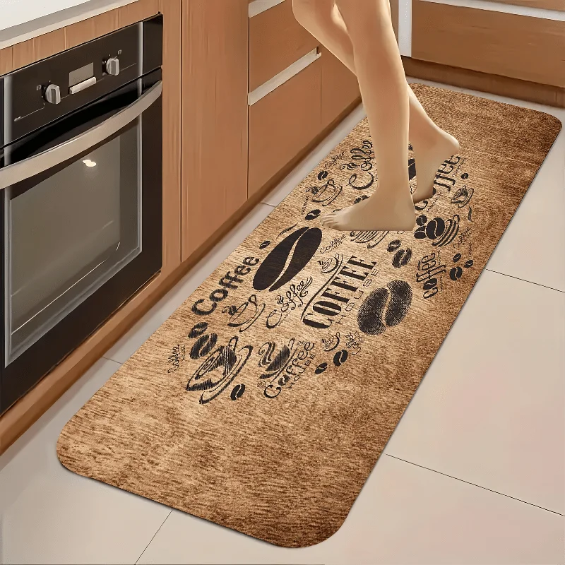 Coffee Print Machine-Washable Runner Rug, Non-Slip 100% Polyester Floor Mat for Kitchen, Bedroom and Entryway - product view 6