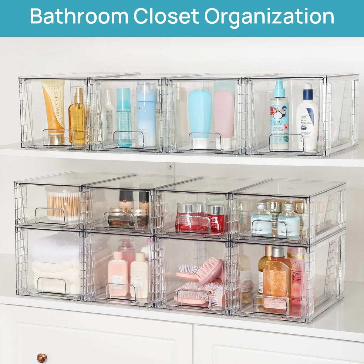 Stackable Pantry Bin, Acrylic Storage Organizer with Plastic Frame for Kitchen Cabinets, Counters and Shelves - product view 6