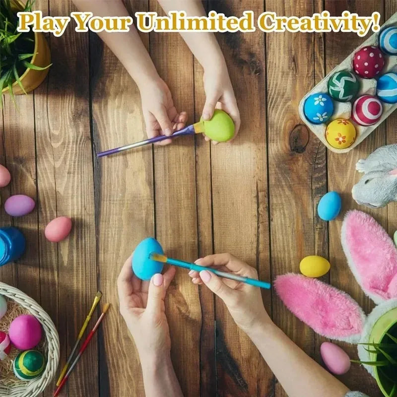 Unfinished Wooden Eggs, 10-Piece Solid Wood Faux Egg Set for Easter Baskets, Painting, DIY Crafts and Party Décor - product view 6