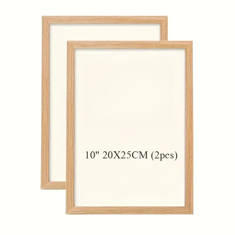 Gallery Picture Frame Set, 2-Piece Rectangular Pine Wood Frames in Brown, Wood Color or Black, 8in to 16in - product view 6
