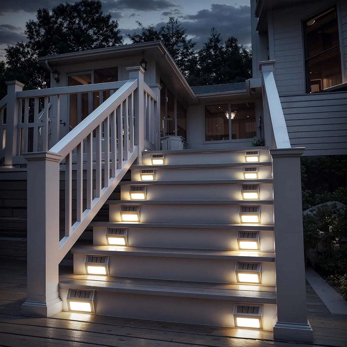 Solar LED Step Lights, Stainless Steel Outdoor Stair and Deck Fixtures, Automatic Night Sensor, 0-5W for Patio and Garden - product view 6