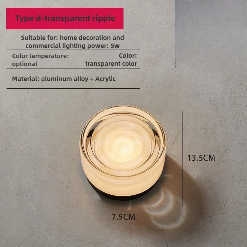 LED Wall Sconce, Dimmable E27 AC Wall Lamp with 3 Color Options, Iron and Acrylic, 5W for Bedroom and Foyer - product view 6