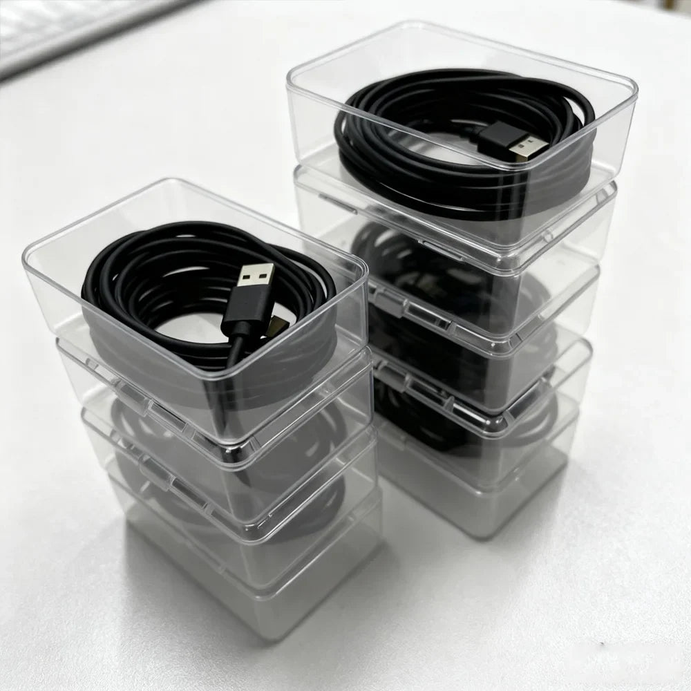 5-Piece Cable Storage Box Set, Durable Plastic Cord Organizer for Mobile Devices and Charging Accessories - product view 6