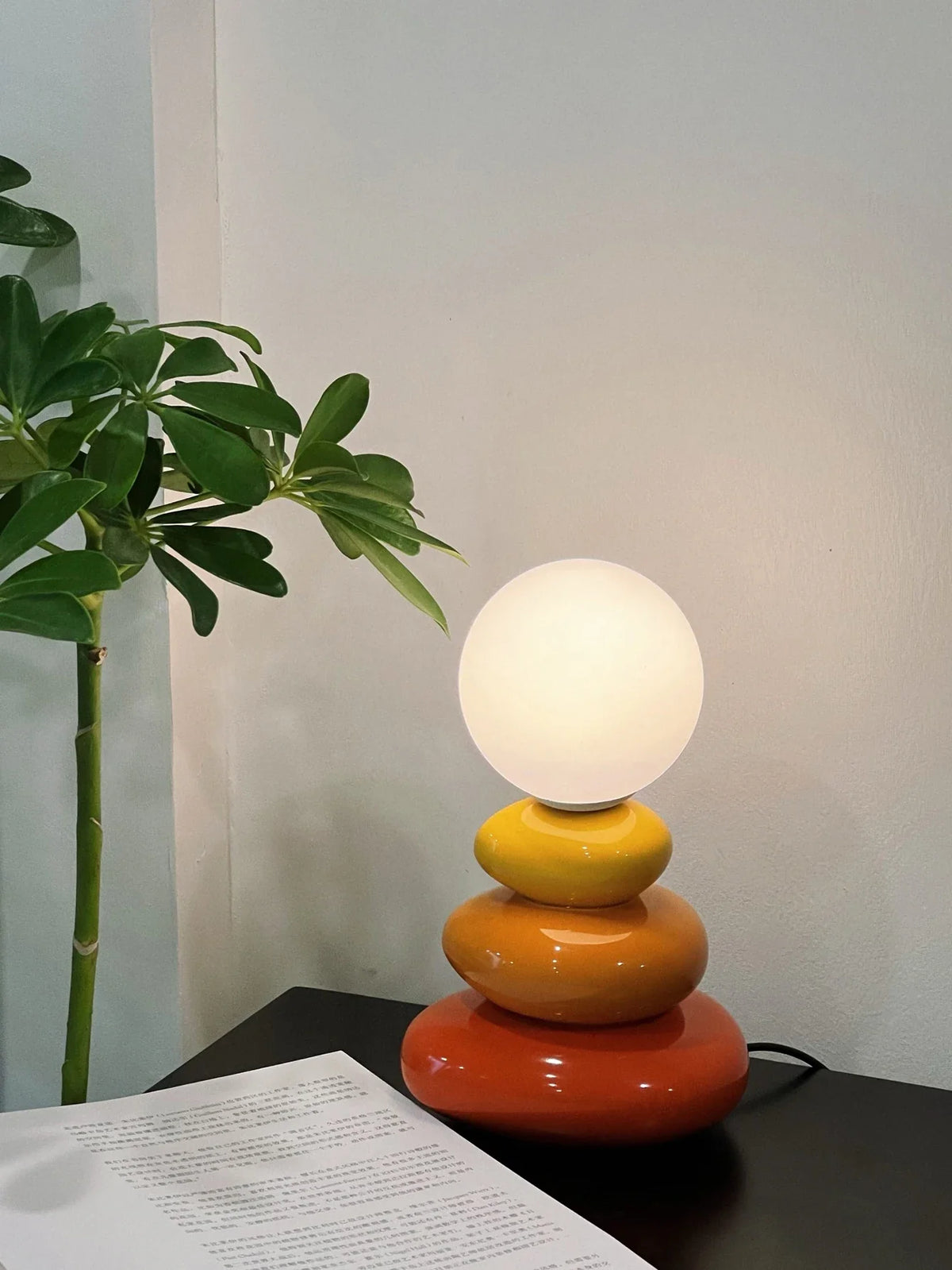 Ceramic LED Bedside Table Lamp, 220V AC Modern Bedroom Mood Light with Bulb Included, Orange, Blue or Gray - product view 6
