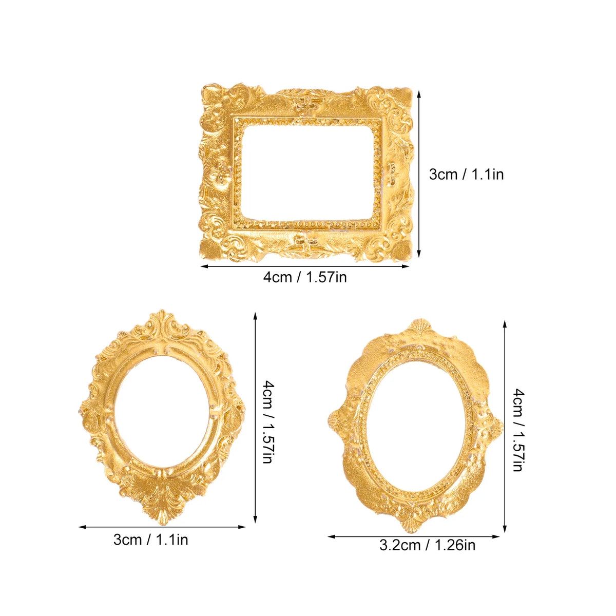 15-Piece Acrylic Mini Photo Frame Set, Round Modern Decorative Frames, 4x3cm Resin-Style Dollhouse and Craft Décor - product view 6
